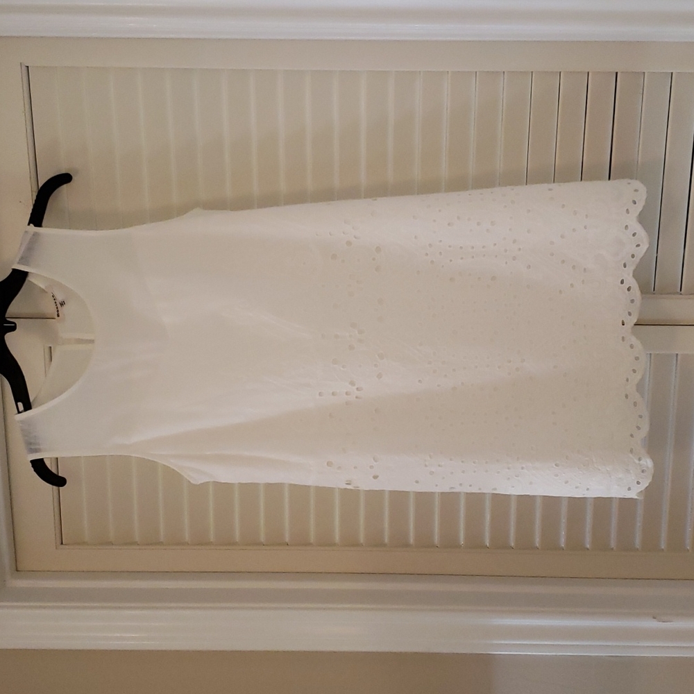 Monteau White Eyelet Fully Lined Dress Size Medium